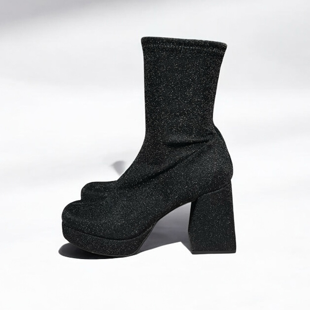 🌻NEW w/tag ABOUND Steffie Platform Bootie In Black Glitter Size 8.5